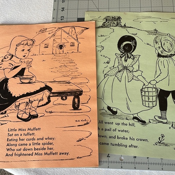 Vintage nursery/childs room wall decor, Mother Goose Rhymes, artist Ruth Karb - Picture 4 of 9